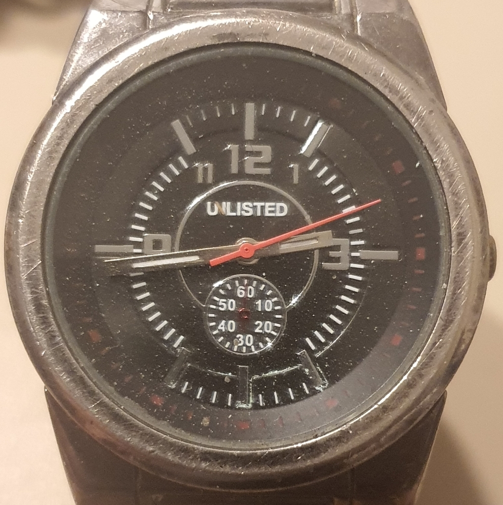 10/$20 Unlisted By Kenneth Cole Silver/Black Stainless Steel Men's Watch